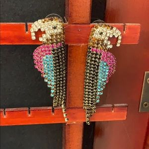 Parrot statement earrings